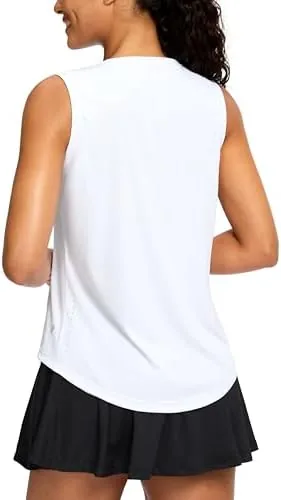 santiny workout tank tops woman athletic running yoga shirts white s